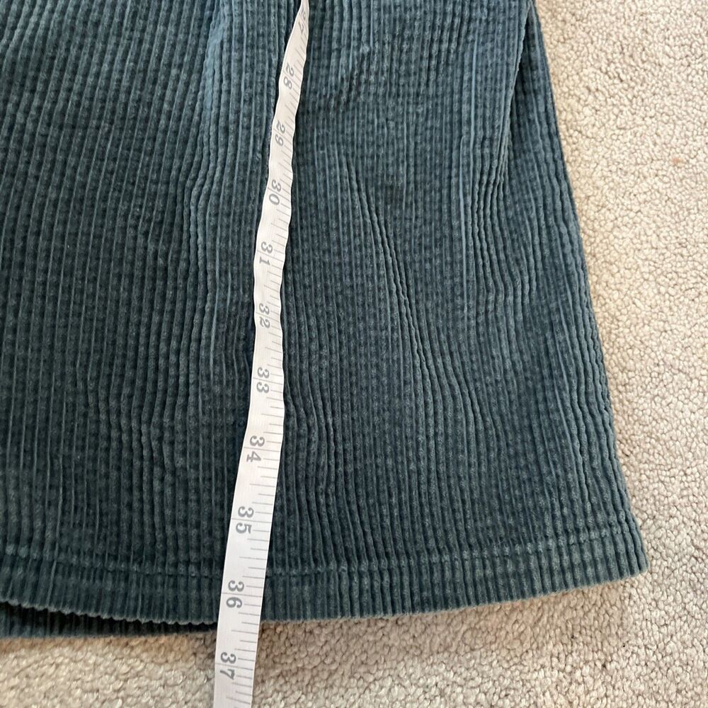 Vintage LL Bean Corduroy Dress 14 Green Midi Cottage Core Prairie Modest Button - Picture 6 of 6